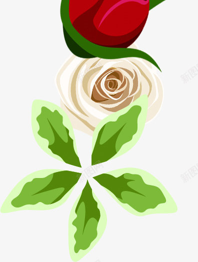 艺术白红玫瑰花朵png免抠素材_新图网 https://ixintu.com 红玫瑰 艺术 花朵