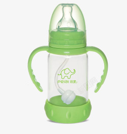 宽口绿色玻璃奶瓶奶瓶高清图片