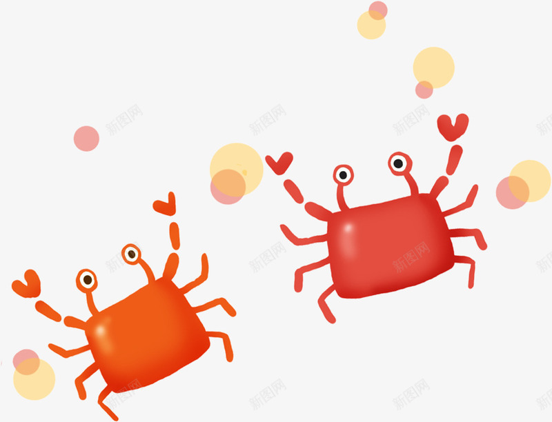 手绘扁平红色的大螃蟹png免抠素材_新图网 https://ixintu.com 扁平 红色 螃蟹