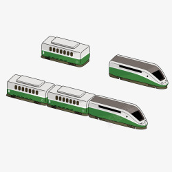 绿色的火车矢量图素材