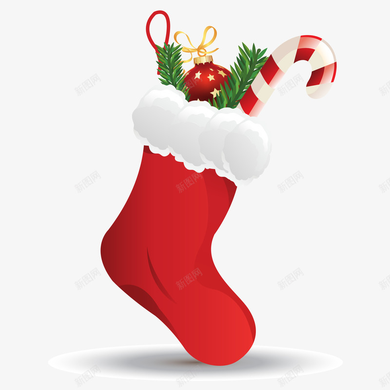 圣诞节圣诞袜元素矢量图ai免抠素材_新图网 https://ixintu.com Christma Christmas 圣诞拐杖 圣诞节 圣诞袜 圣诞装饰 袜子 矢量图