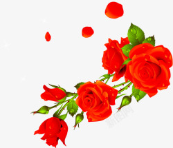手绘红色玫瑰花瓣素材
