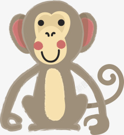 灰色猴子可爱灰色小猴子矢量图高清图片