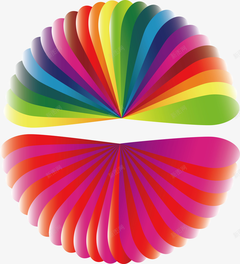 半圆创意png免抠素材_新图网 https://ixintu.com 圆形创意 彩虹色 标志设计 炫彩 矢量图形