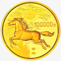 金黄色标志纪念币高清图片