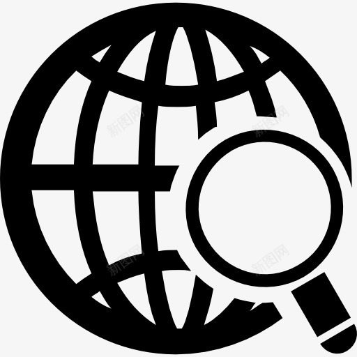 全球搜索图标png_新图网 https://ixintu.com SEO SEOSEM 全球搜索 工具 搜索 放大镜 界面 符号世界