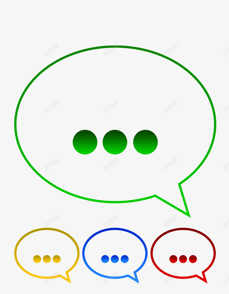 彩色渐变对话框省略号png免抠素材_新图网 https://ixintu.com 对话框 彩色 渐变 省略号 红色 绿色 蓝色