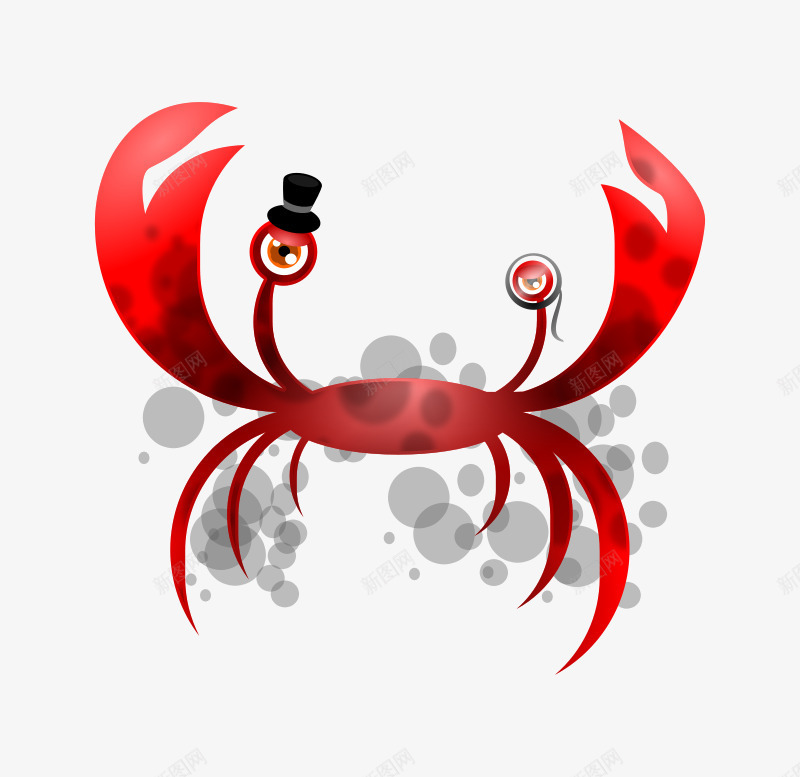 红色的可爱卡通螃蟹png免抠素材_新图网 https://ixintu.com 卡通可爱 可爱 红色 螃蟹 螃蟹卡通