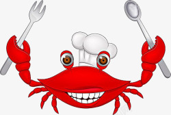 螃蟹厨师卡通螃蟹高清图片