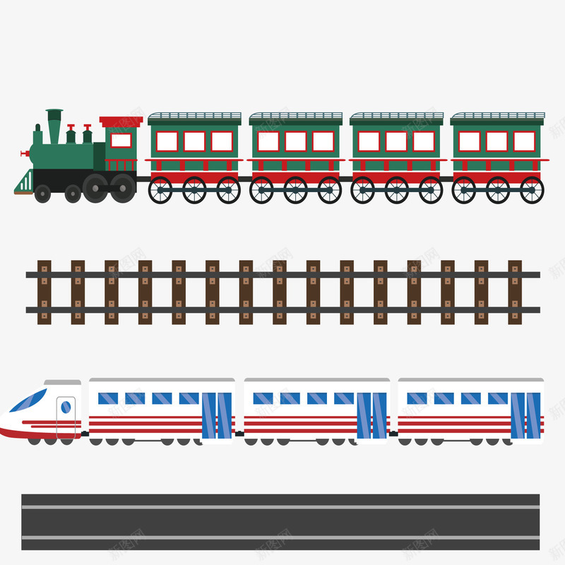 火车列车元素png免抠素材_新图网 https://ixintu.com 交通 列车 火车 铁轨