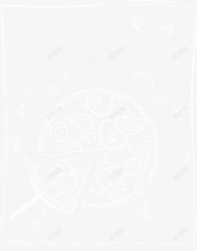 手绘披萨海报灵感png免抠素材_新图网 https://ixintu.com 复古 手绘 披萨 海报 食品