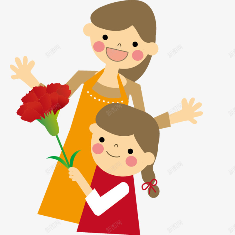 送花png免抠素材_新图网 https://ixintu.com 图片 康乃馨 母亲节 送花 送花的小孩