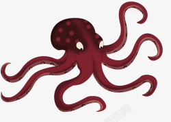章鱼抠图手绘八爪鱼高清图片