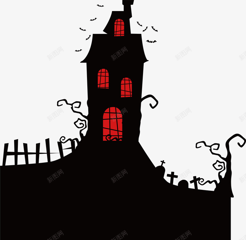 万圣节恐怖的城堡png免抠素材_新图网 https://ixintu.com 万圣节 万圣节城堡 城堡 矢量png 黑暗城堡