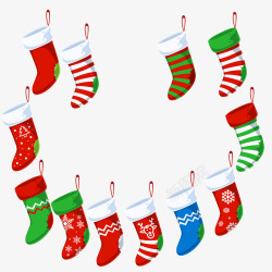 创意合成效果圣诞节元素小袜子素材
