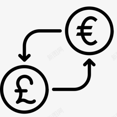 转换货币欧元钱英镑以英国货币兑图标图标