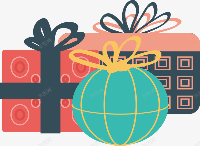 创意样式礼物堆png免抠素材_新图网 https://ixintu.com 彩色礼盒 矢量png 礼物堆 礼物盒 节日礼物 送礼物