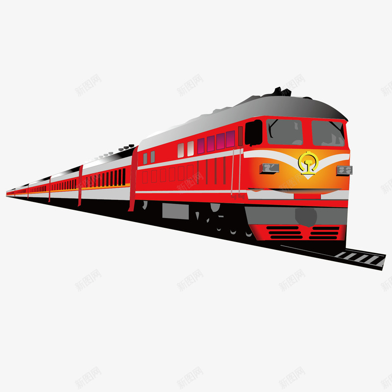 火车行驶的火车红色矢量图ai免抠素材_新图网 https://ixintu.com 火车 红色 行驶的火车 矢量图