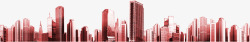 红色城市高楼素材