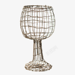 艺术杯花器编织铁线高脚杯花器高清图片