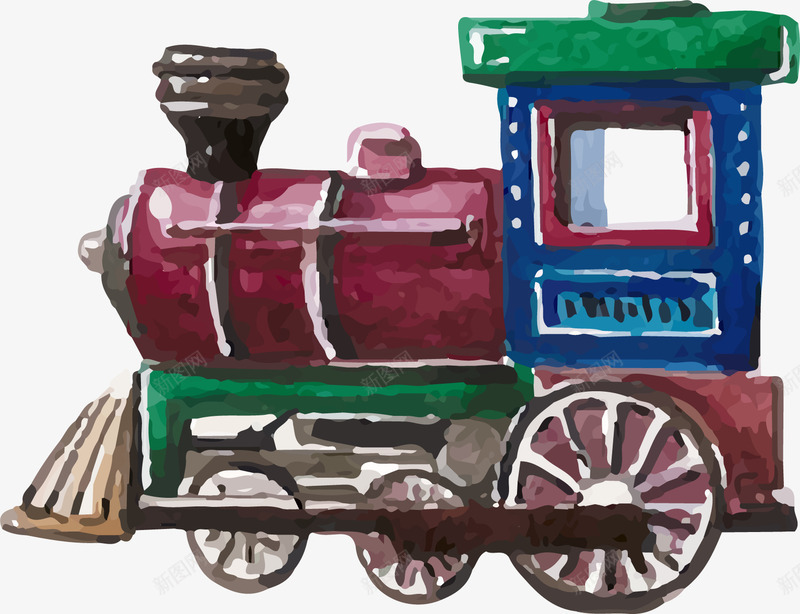 彩色的火车png免抠素材_新图网 https://ixintu.com png图形 png装饰 彩色 手绘 火车 装饰