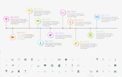 细线图标简约时间轴商务图表图标高清图片