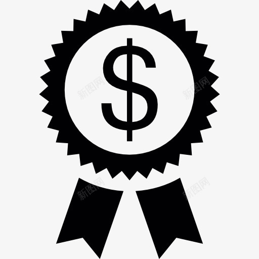 美元的符号在一个圆形的彭南特带图标png_新图网 https://ixintu.com 商务 美元 货币 钱 银行 销售