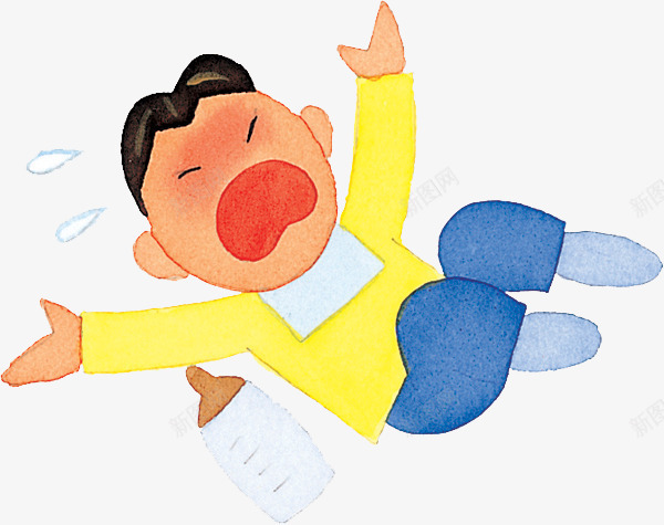 卡通哭泣的小孩png免抠素材_新图网 https://ixintu.com 卡通 哭小孩 哭泣的小孩 奶瓶 悲伤的小孩 眼泪 要抱抱的小孩
