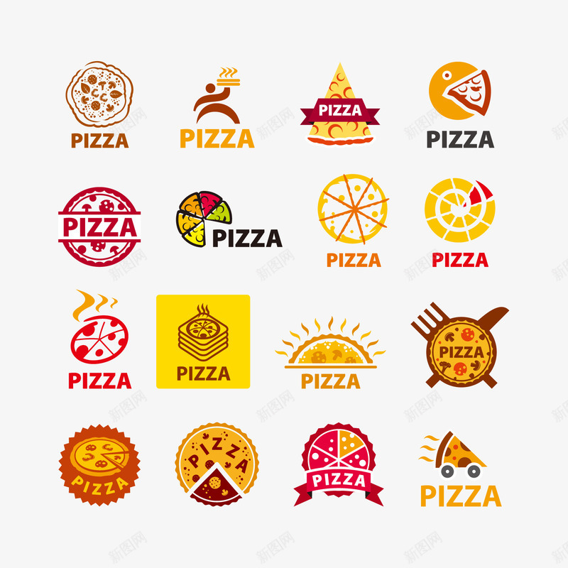 披萨LOGO标志图标png_新图网 https://ixintu.com EPS LOGO标志 PIZZA 披萨 标签