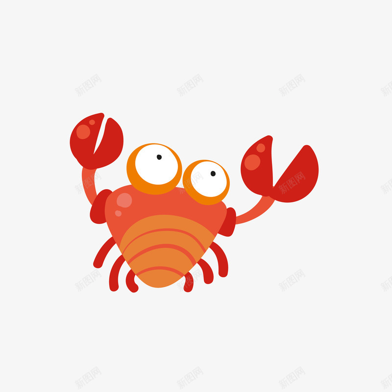 卡通大钳子螃蟹png免抠素材_新图网 https://ixintu.com 卡通 卡通可爱 卡通的 可爱的螃蟹 大钳子 螃蟹