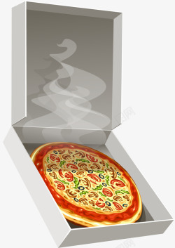 新出炉披萨一盒新出炉的披萨高清图片