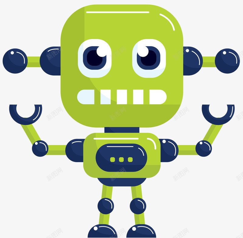 方形浅绿色机器人png免抠素材_新图网 https://ixintu.com 人工智能机器人 卡通风格 方形 智能化 智能机器人 浅绿色