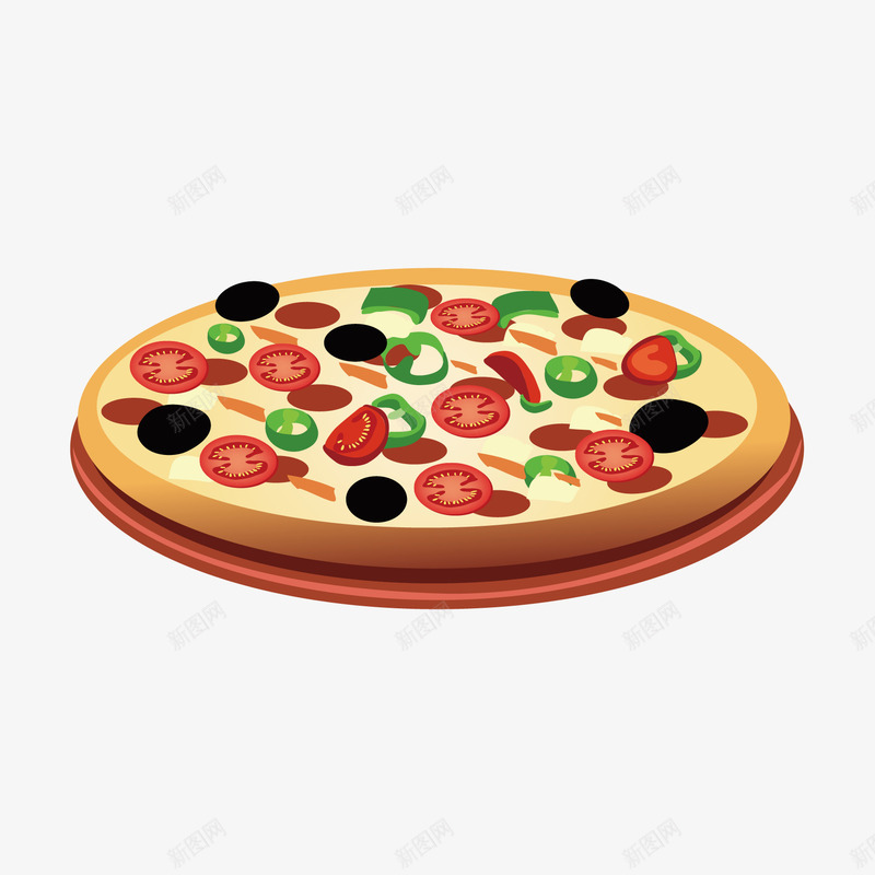 披萨png免抠素材_新图网 https://ixintu.com 主食食物 卡通披萨 手绘披萨 适量披萨