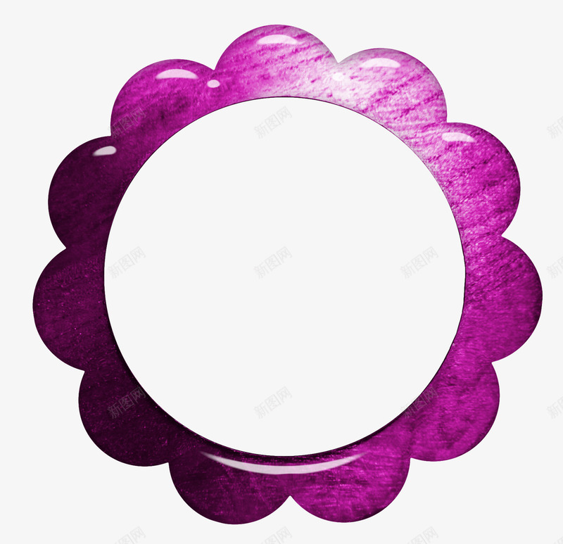 画框图案png免抠素材_新图网 https://ixintu.com 半圆花边 圆形图案 紫色素材 花纹边框