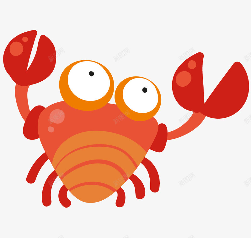 一只螃蟹png免抠素材_新图网 https://ixintu.com 动物 卡通 海洋生物 红色 螃蟹