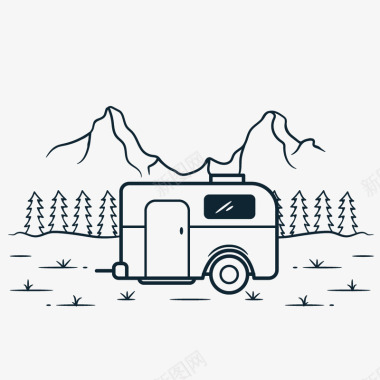 卡通简约简笔画黑白插画小清新图标图标