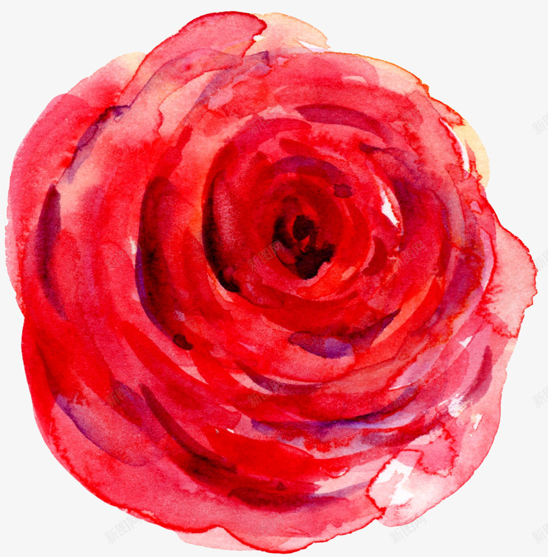水墨玫瑰png免抠素材_新图网 https://ixintu.com 一朵 卡通 手绘 水墨 玫瑰 简图 红色 花朵