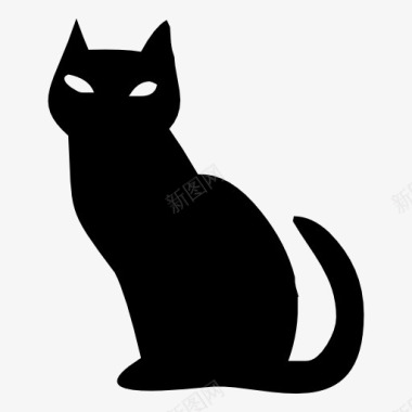 万圣节恐怖黑猫图标图标