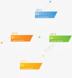 彩色四边形时间轴矢量图素材