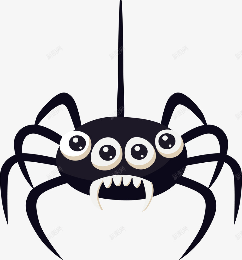 四个眼睛的蜘蛛矢量图图标ai_新图网 https://ixintu.com 四个眼睛 恐怖蜘蛛 眼睛图标 矢量png 矢量图 蜘蛛 黑寡妇 黑色蜘蛛