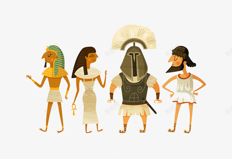 卡通埃及人png免抠素材_新图网 https://ixintu.com 古印度 埃及 埃及侍卫 沙漠 金字塔