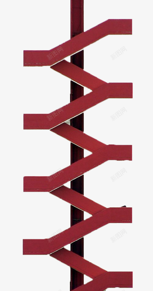 红色楼梯png免抠素材_新图网 https://ixintu.com 对称 建筑 极简 红色