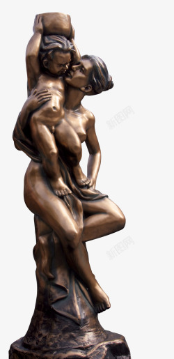 青铜像母子相亲雕塑2高清图片