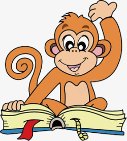 猴子看书素材