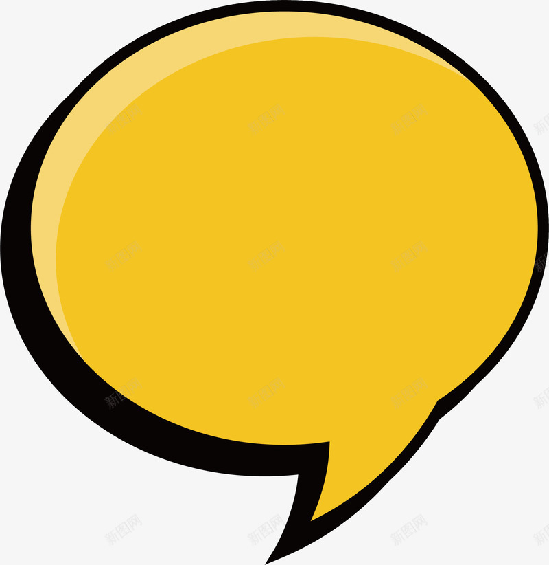 黄色对话气泡png免抠素材_新图网 https://ixintu.com 促销气泡 对话框 对话气泡 气泡 矢量png 黄色气泡