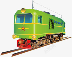 绿色轨道绿色小火车高清图片
