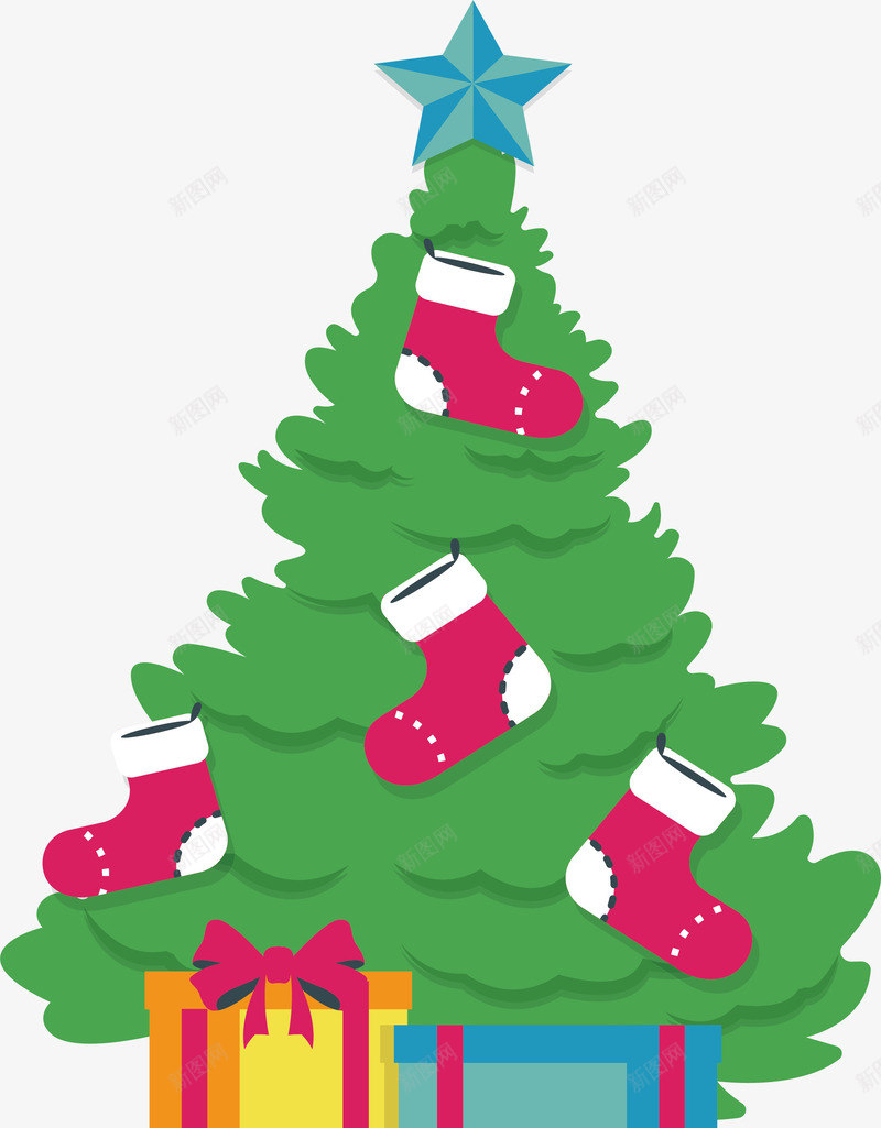 红色袜子圣诞树png免抠素材_新图网 https://ixintu.com merryChristma merryChristmas 圣诞树 圣诞节 圣诞袜 矢量png 红色袜子