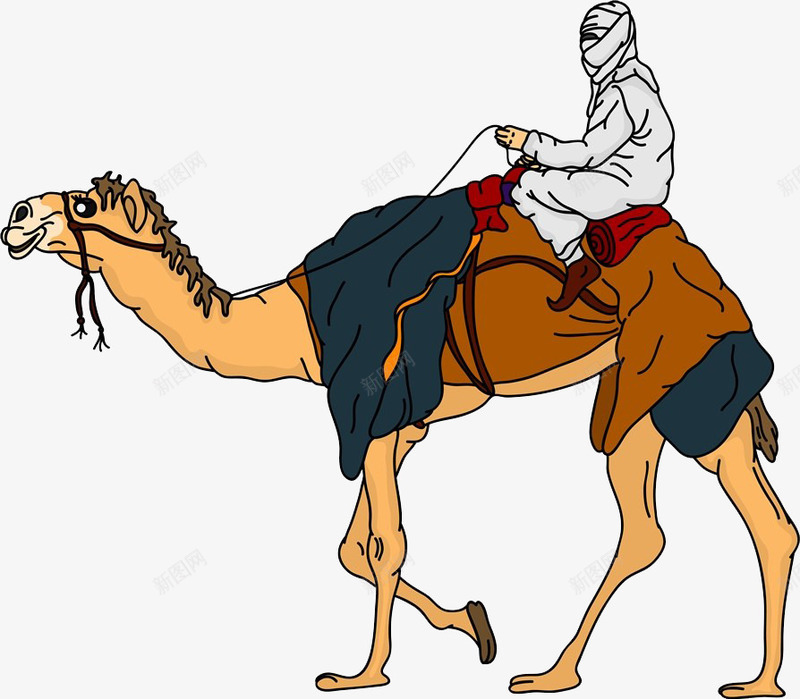 骑骆驼的人png免抠素材_新图网 https://ixintu.com 动物 卡通手绘 沙漠动物 驼峰 驼队 骆驼 骆驼科生物 骑骆驼