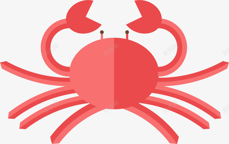 卡通螃蟹png免抠素材_新图网 https://ixintu.com 动物 卡通 红色 螃蟹
