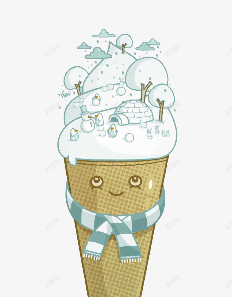 卡通雪山冰淇淋矢量图eps免抠素材_新图网 https://ixintu.com 冰淇淋 冰淇淋PNG矢量图 冰淇淋免扣PNG图 卡通 手绘 矢量冰淇淋 雪山 雪糕 矢量图